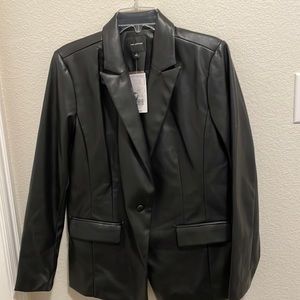 The Limited Faux Leather Pleather Black Jacket NWT Sz Large